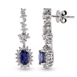 0,64ct Diamond Sapphire Earrings